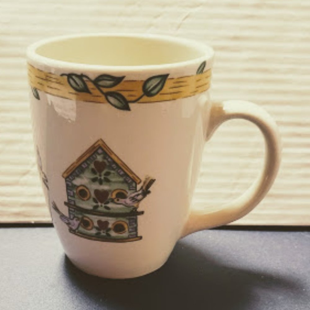 Casuals Birdhouse, Flowers, and Bumblebee Coffee Mug